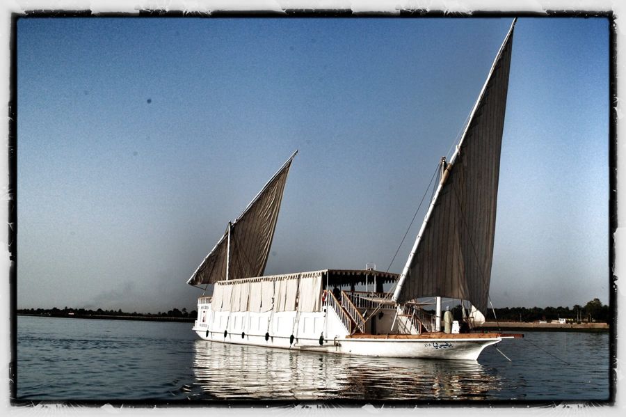 Anubis dahabiya sailing on the Nile