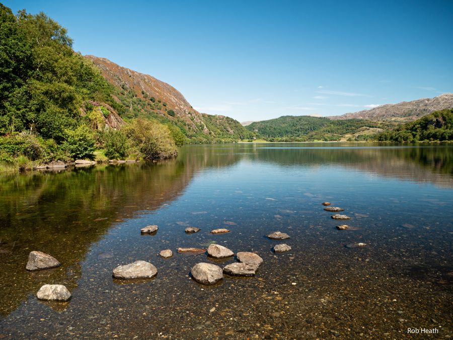 Lake and mountains in Snowdonia, Wales
